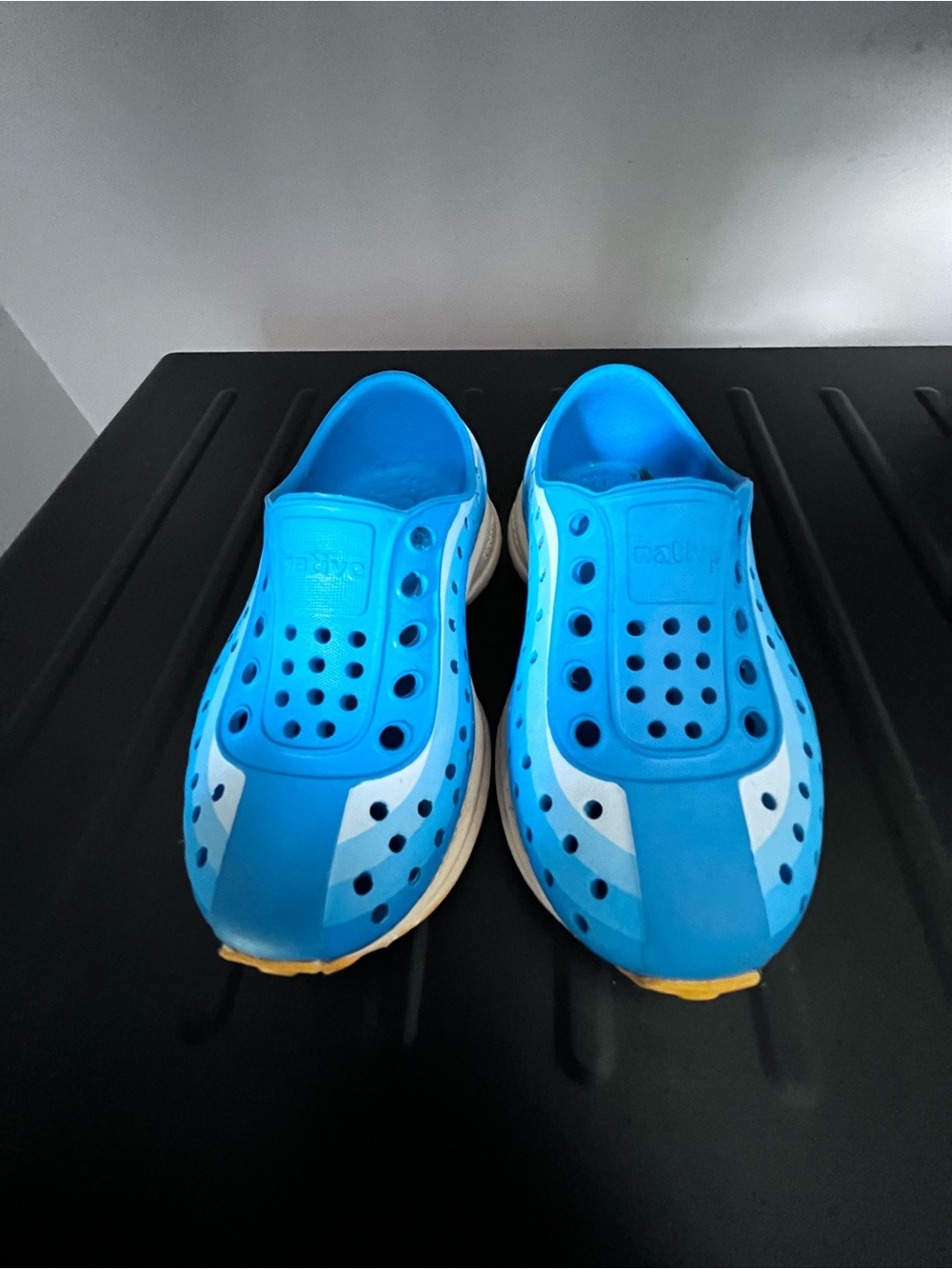 Native Kids Bright Blue Water Shoes with White Accents